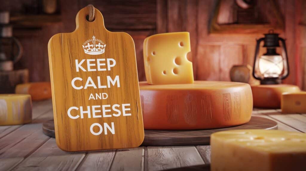 keep calm and cheese on puns